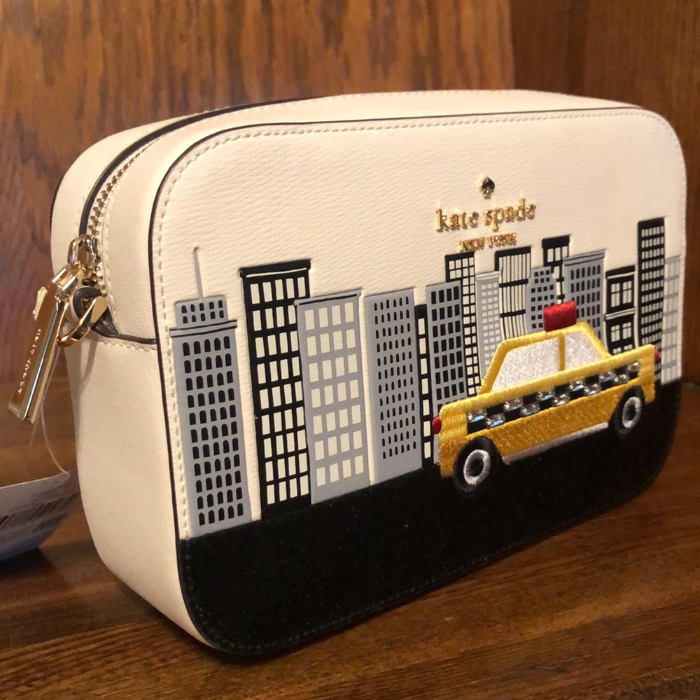 NWT-Kate Spade-SET-NYC/Big Apple Taxi Cab-Mini Camera Bag & L-Zip Wristlet-$428 - Picture 3 of 16